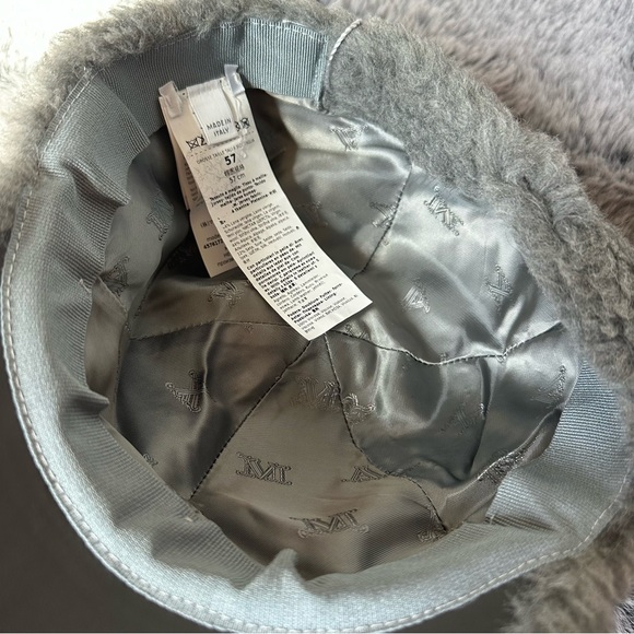 SOLD! On eBay 375MaxMara Label-cut Gray Alpaca Wool Blend Teddy Baseball Cap - Picture 13 of 16